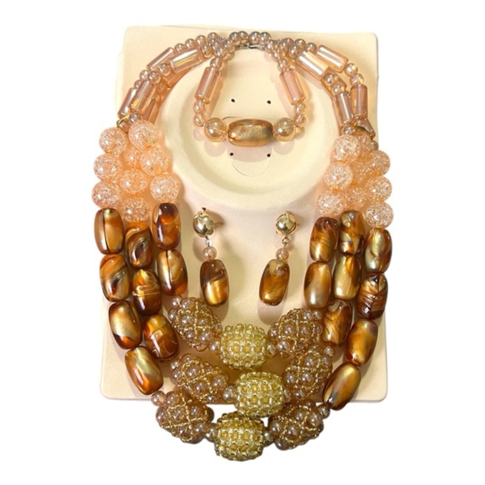 Nigerian Gold Jewelry Set, 3 PC
